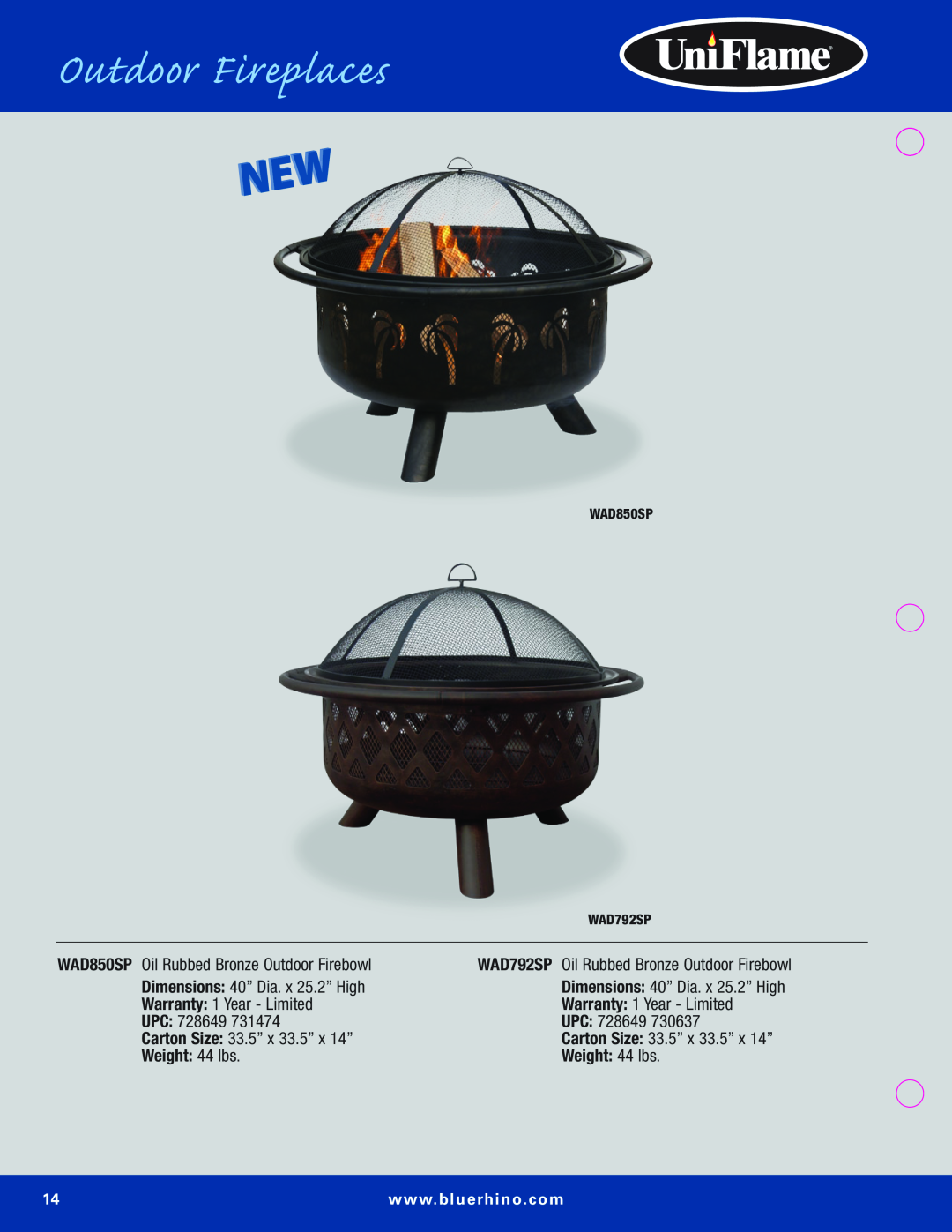 Blue Rhino Outdoor Lighting manual Outdoor Fireplaces 