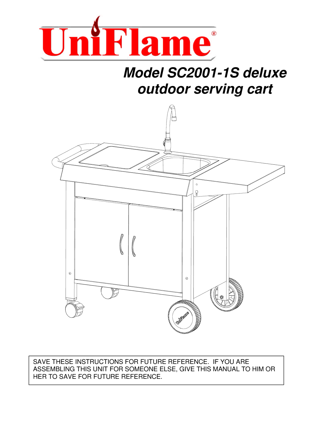 Blue Rhino manual Model SC2001-1S deluxe Outdoor serving cart 