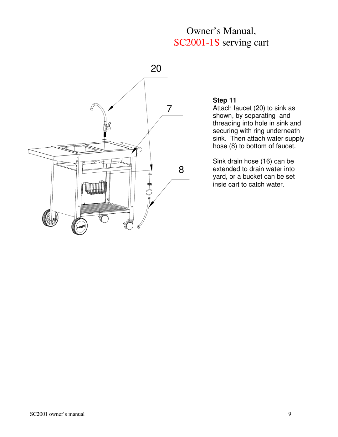 Blue Rhino manual SC2001-1Sserving cart 