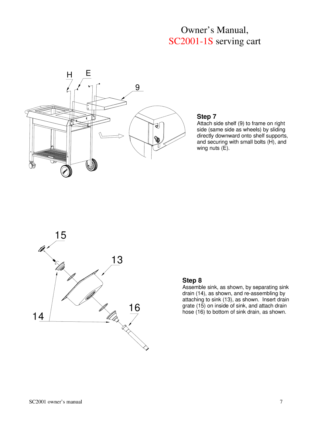 Blue Rhino manual SC2001-1Sserving cart 