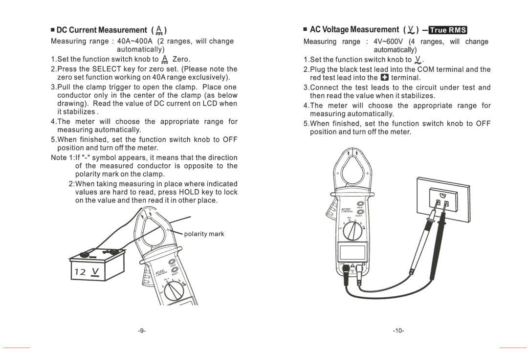 Blue Sea Systems Model: 8110 manual AC Voltage Measurement True RMS 