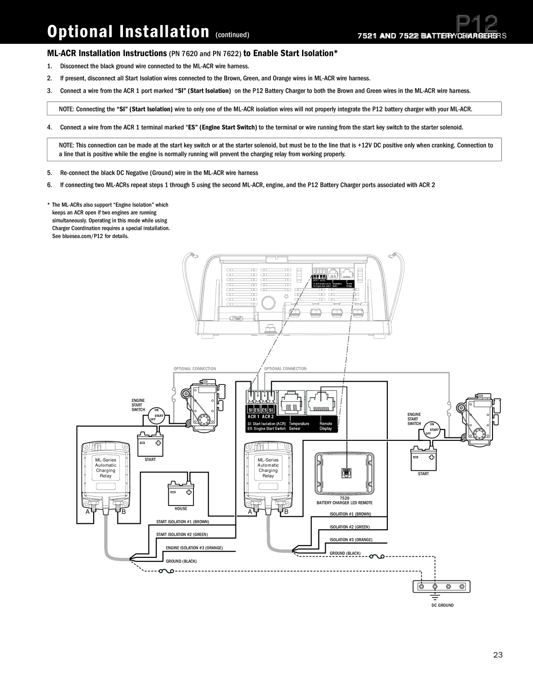 Blue Sea Systems P12 user manual SI ES ES SI Engine ACR 