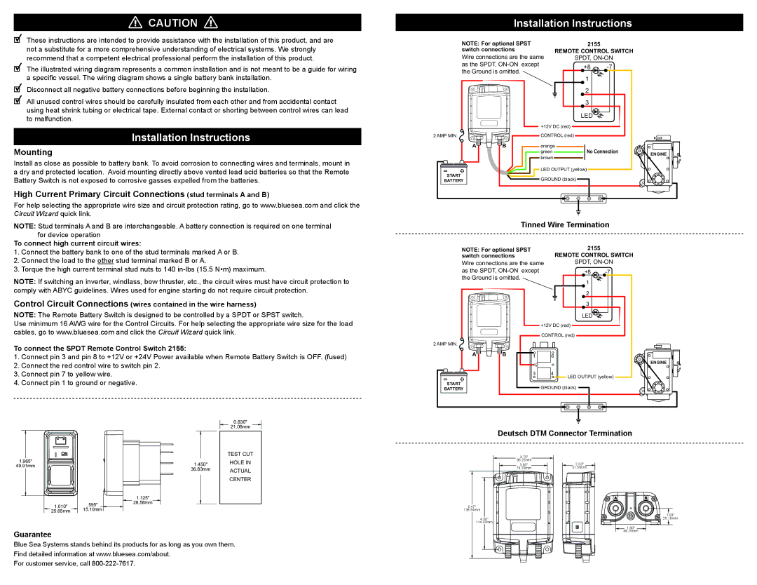 Blue Sea Systems PN 7712B, PN 7714100B, PN 7714B, PN 7712100B PN 7714 manual Mounting, To connect high current circuit wires 