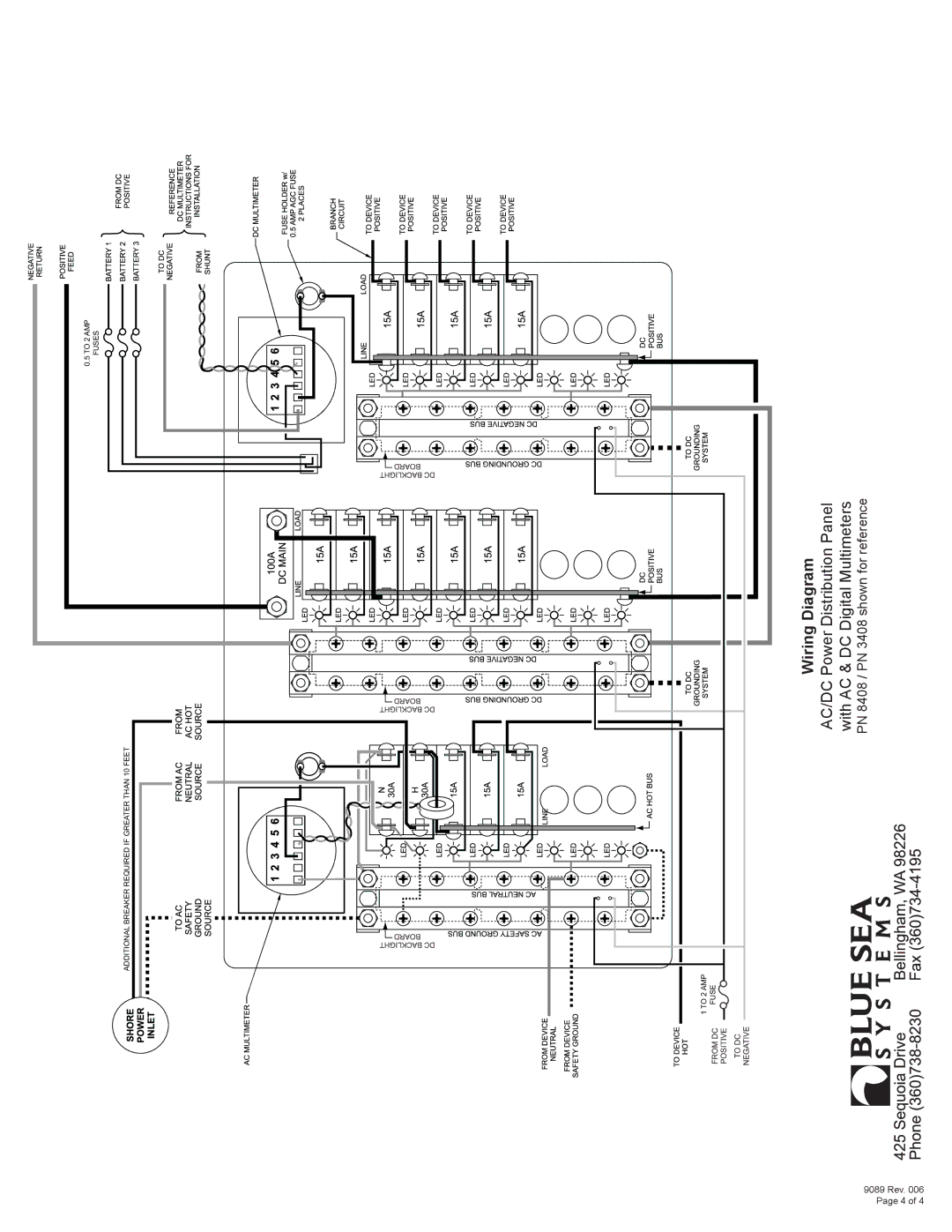 Blue Sea Systems PN 8408 dimensions Wiring Diagram 