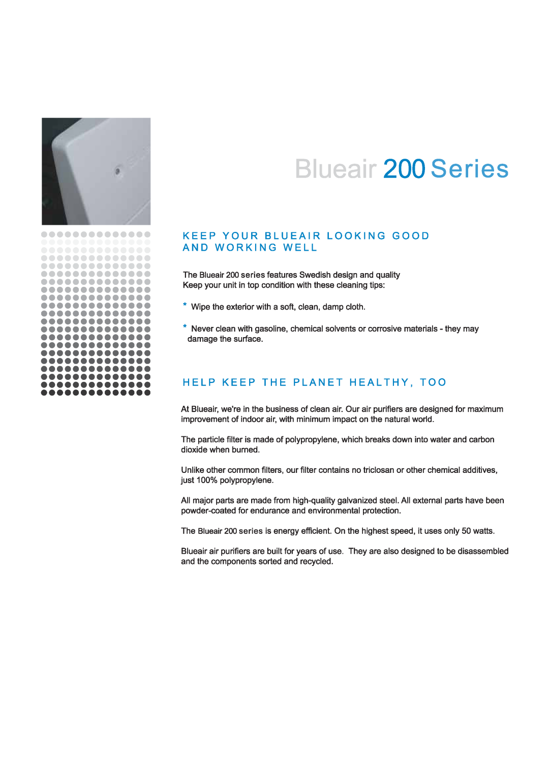 Blueair 200 manual 