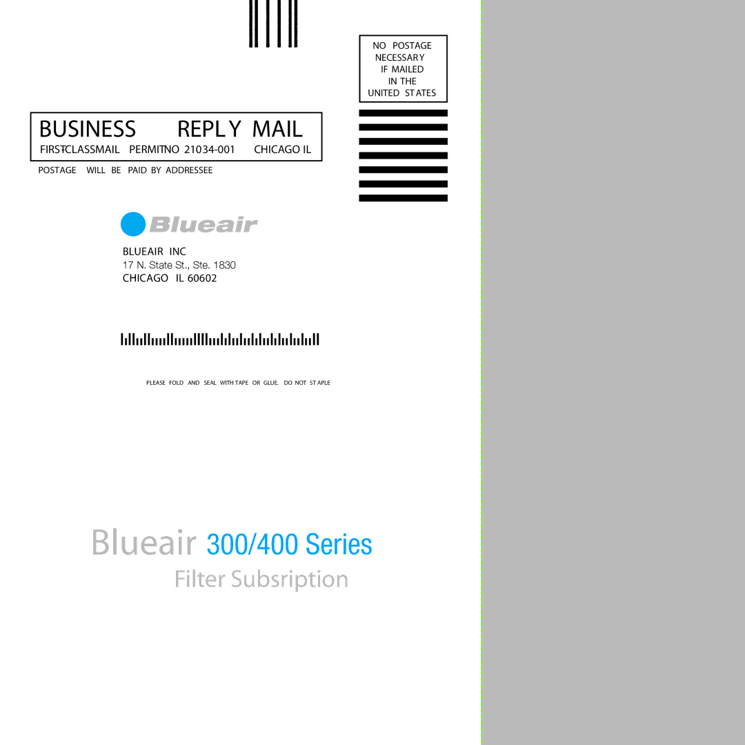 Blueair manual Lueair 300/400 Series 