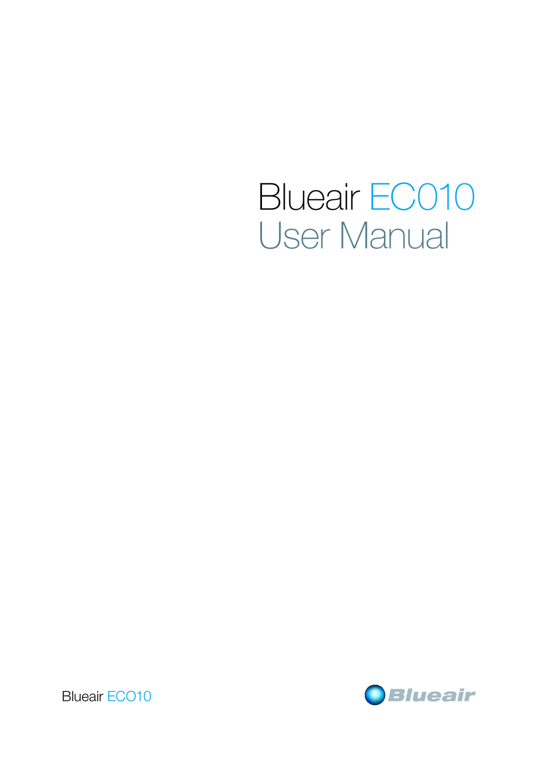 Blueair user manual Blueair ECO10, Blueair EC010 