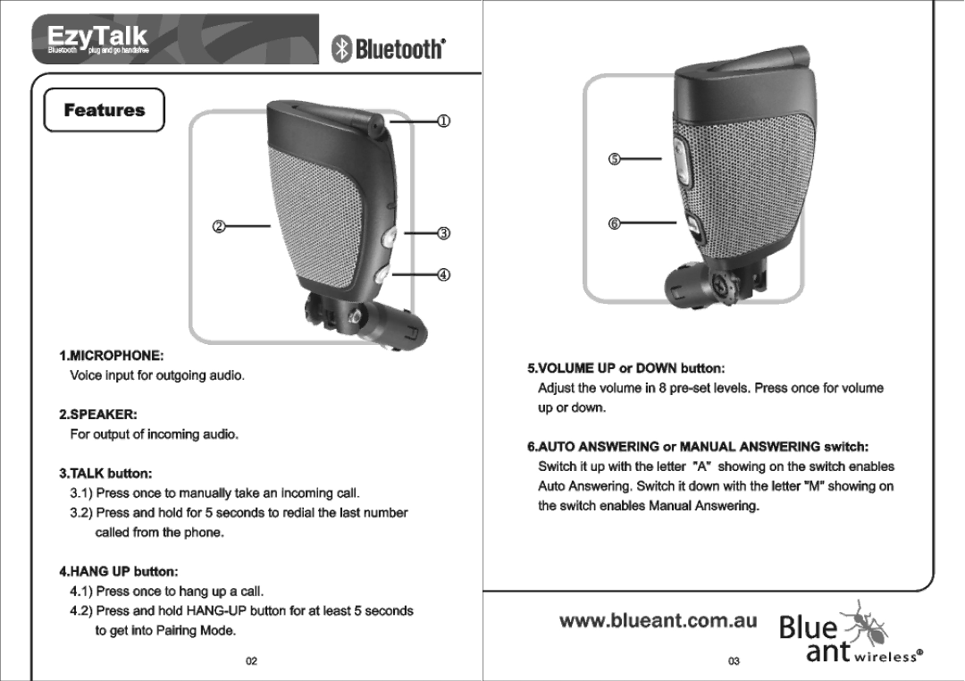 BlueAnt Wireless EzyTalk user manual 