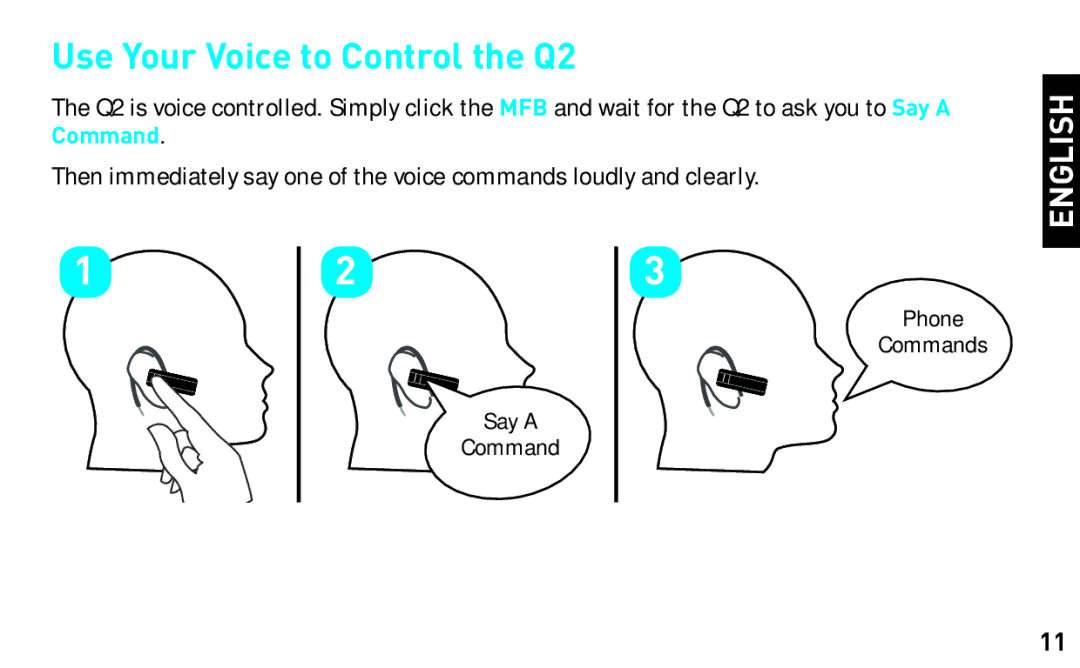 BlueAnt Wireless manual Use Your Voice to Control the Q2 