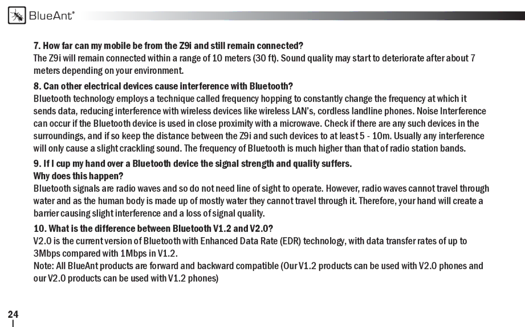 BlueAnt Wireless Z9i user manual BlueAnt 