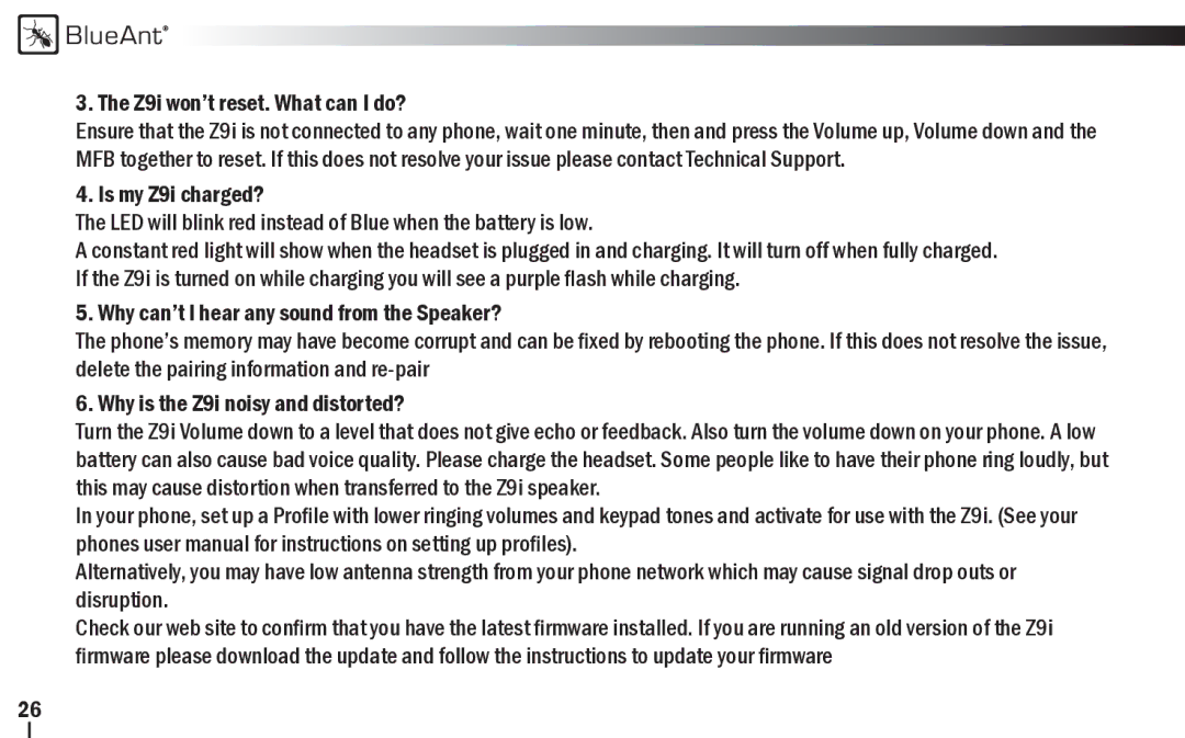 BlueAnt Wireless Z9i user manual BlueAnt 