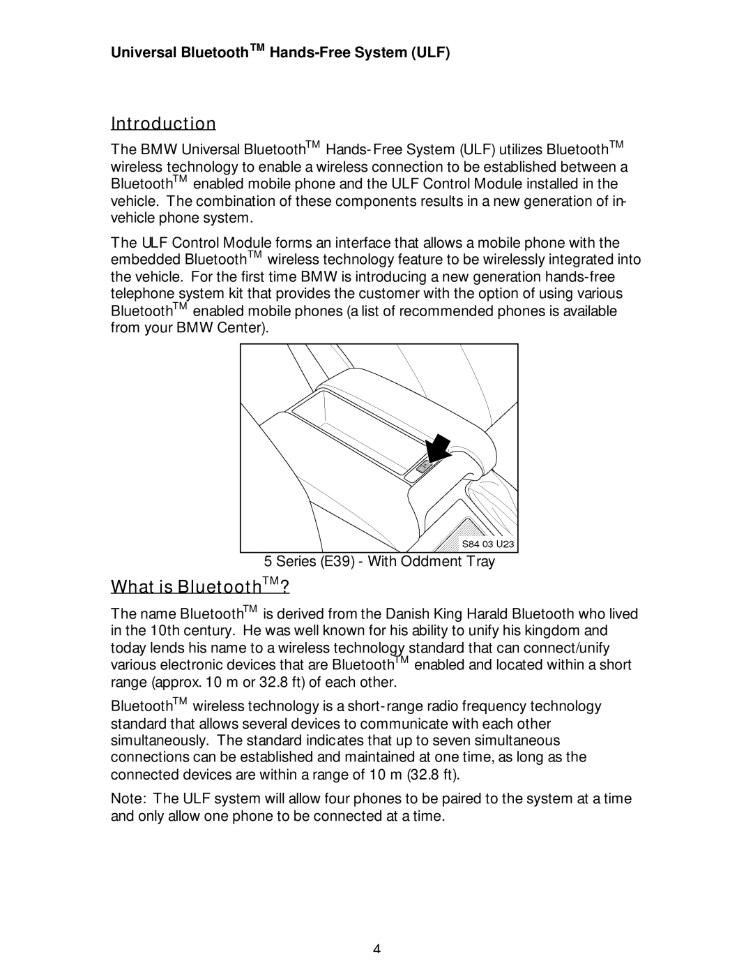 BMW S84 03 U86 owner manual Introduction, What is BluetoothTM? 