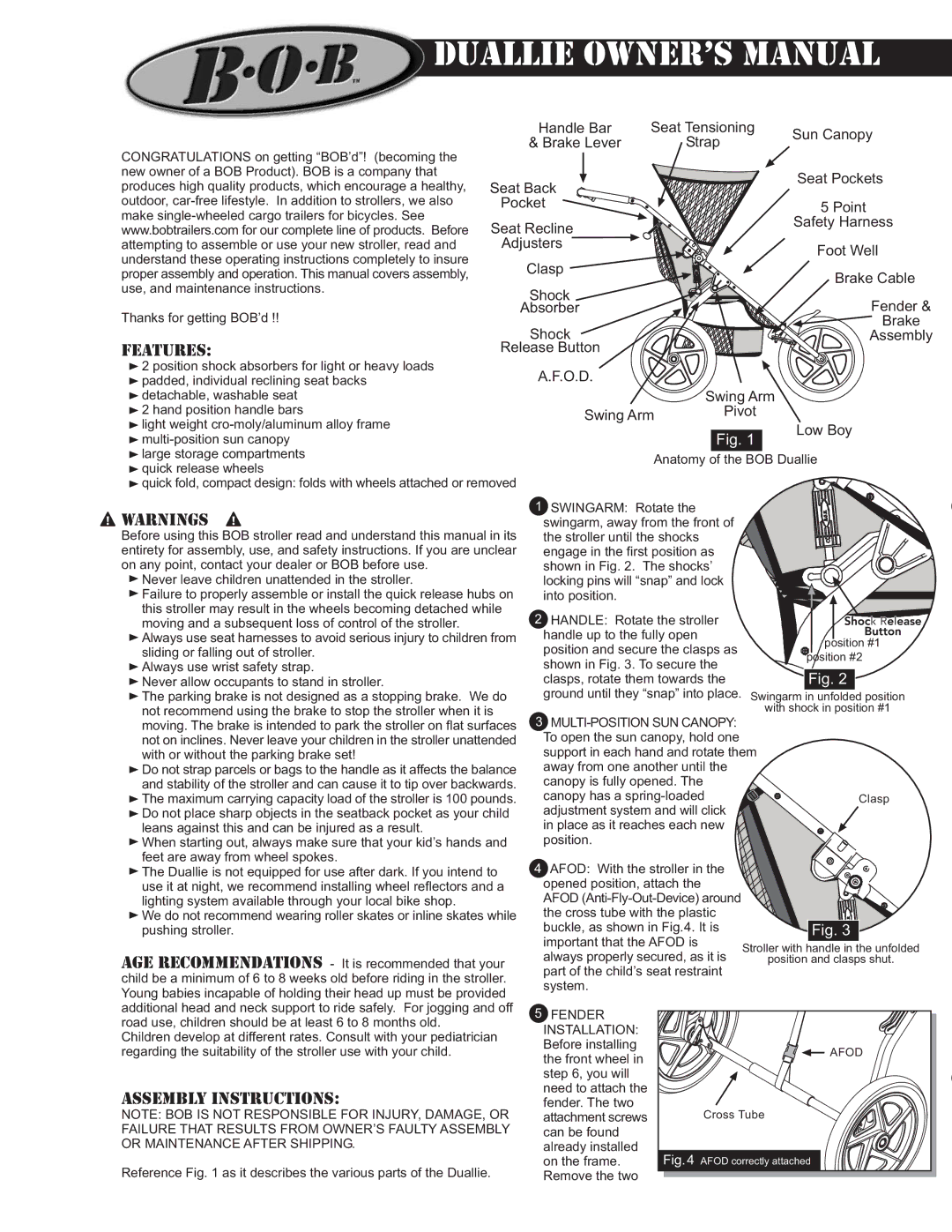 BOB Duallie operating instructions Assembly Instructions 