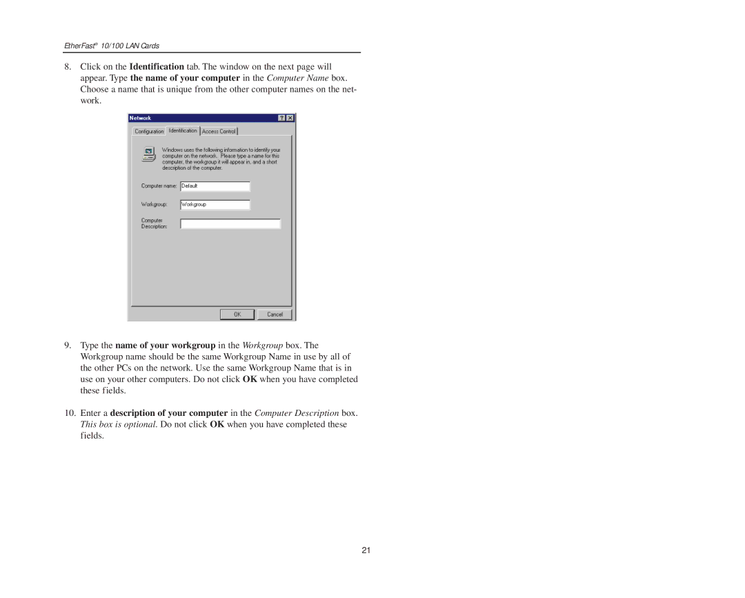 Boca Research manual EtherFast 10/100 LAN Cards 