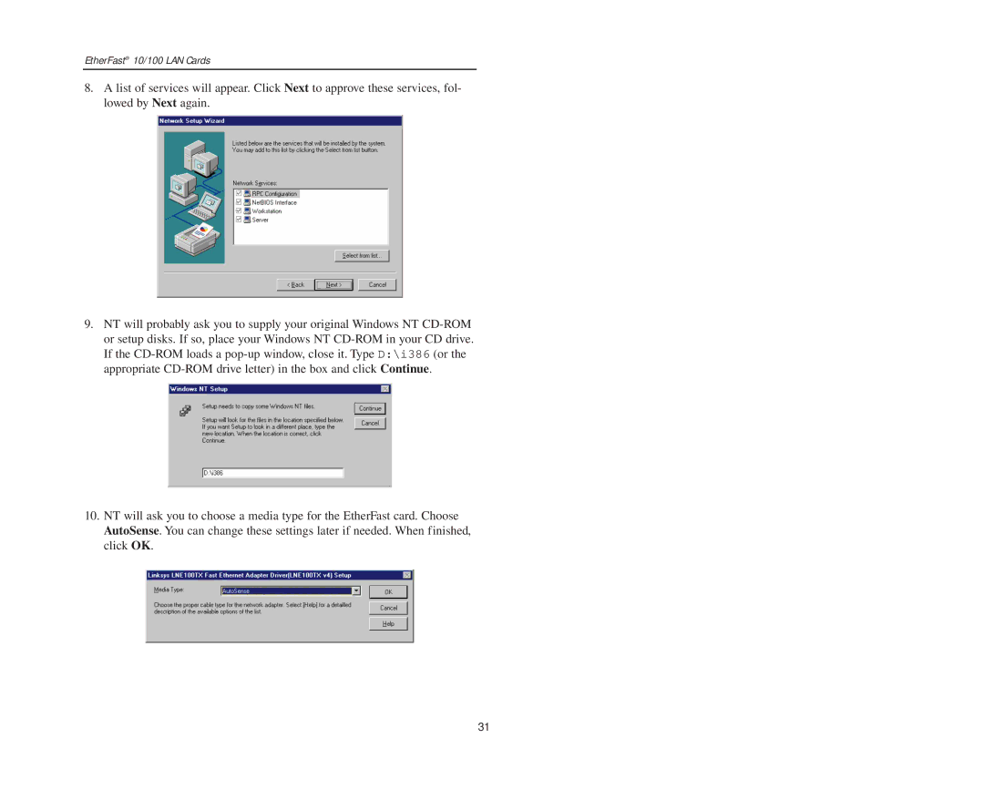 Boca Research manual EtherFast 10/100 LAN Cards 