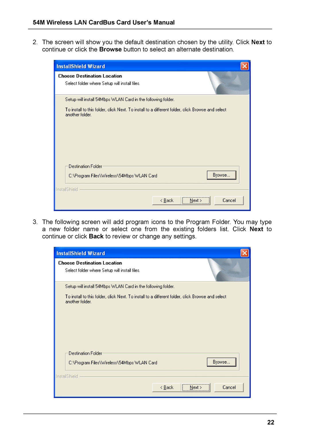 Boca Research user manual 54M Wireless LAN CardBus Card User’s Manual 