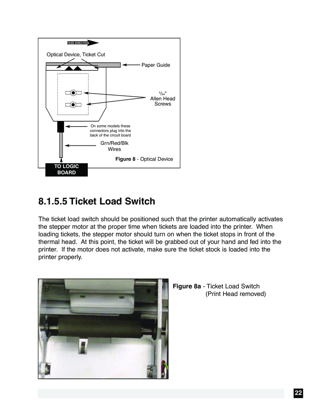 Boca Research FSP 44, FSP 46, FSP 42 technical manual Ticket Load Switch, Optical Device 