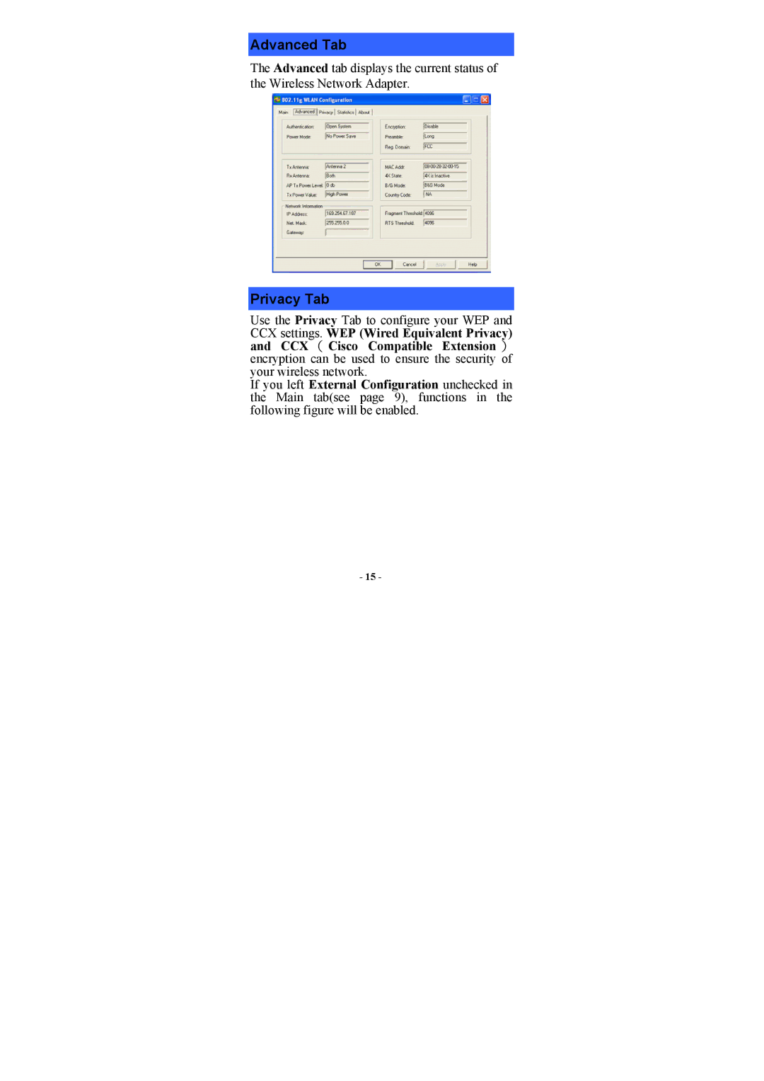 Boca Research M73-APO01-810 manual Advanced Tab 