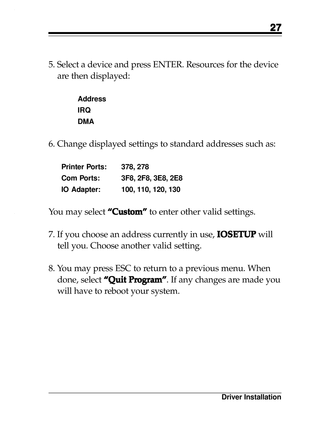 Boca Research 2x2, Turbo1x1 manual Change displayed settings to standard addresses such as 