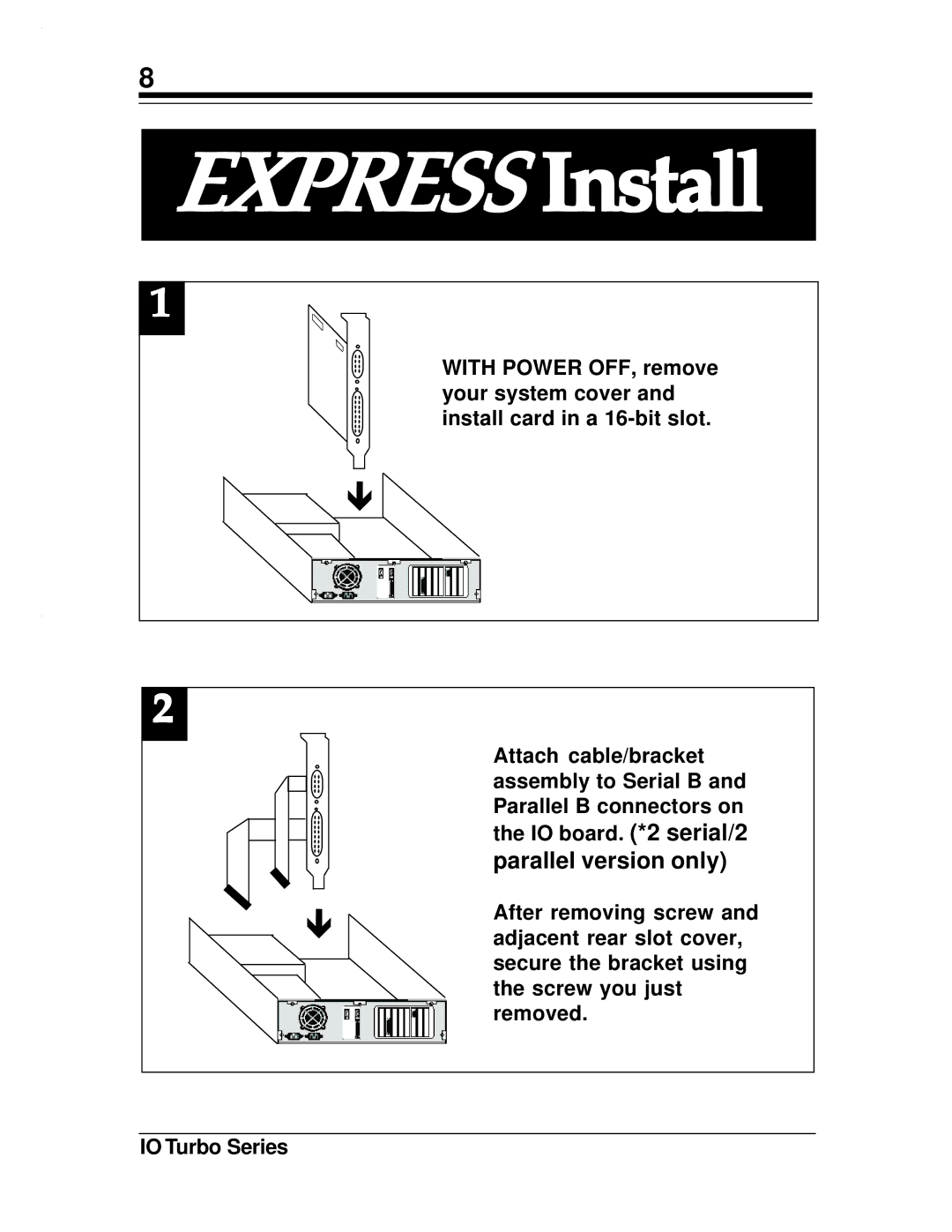 Boca Research Turbo1x1, 2x2 manual Express Install 