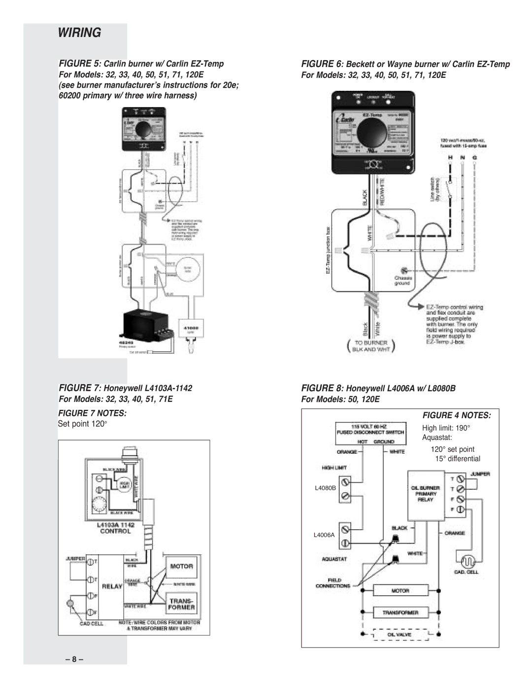 Bock Water heaters 50ESC, 51PP, 40PP, 33PP, 51EC, 40E, 32EC, 20E, 33E, 32PPC, 20PP instruction manual Wiring 