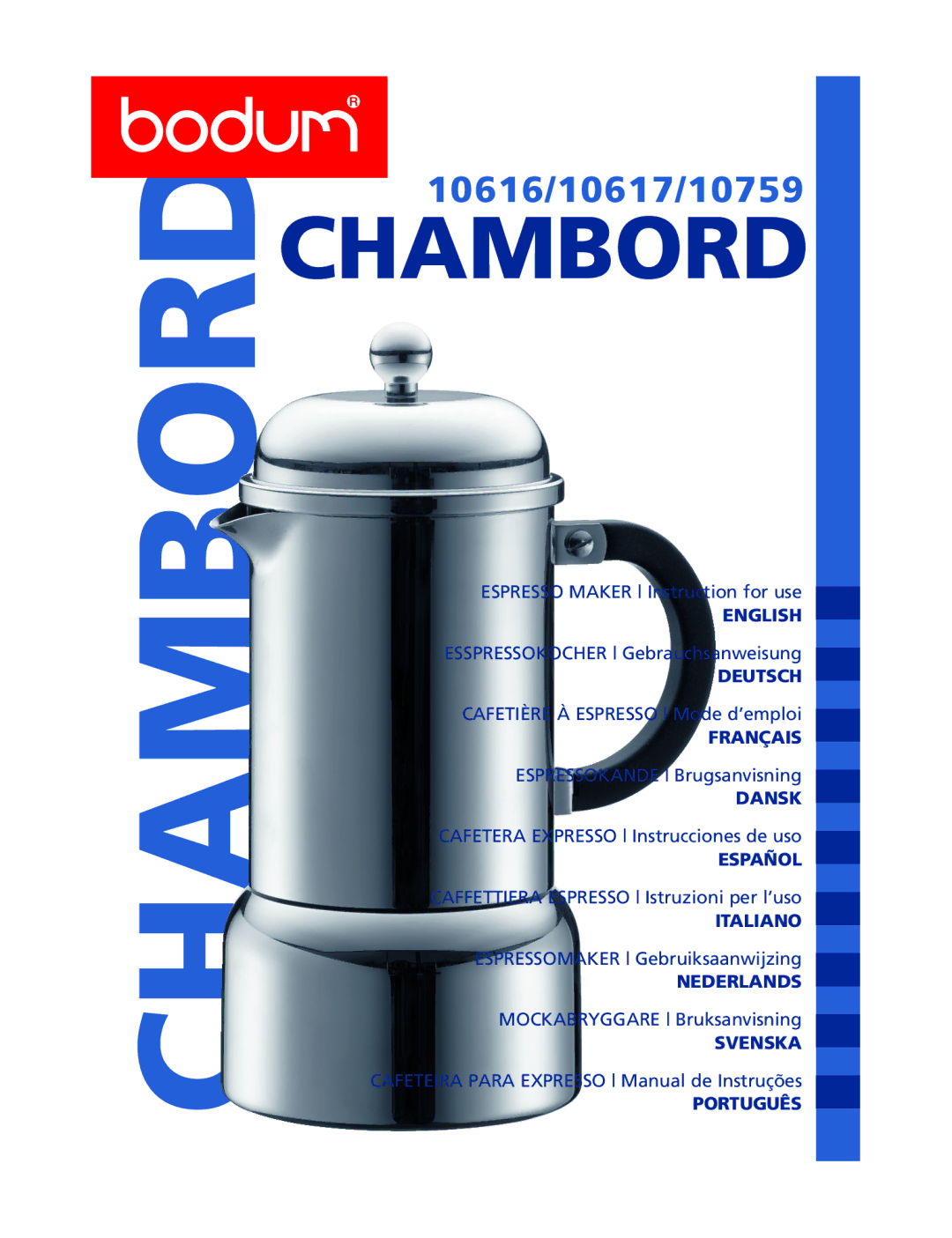 Bodum 10617, 10616, 10759 manual Chambord 