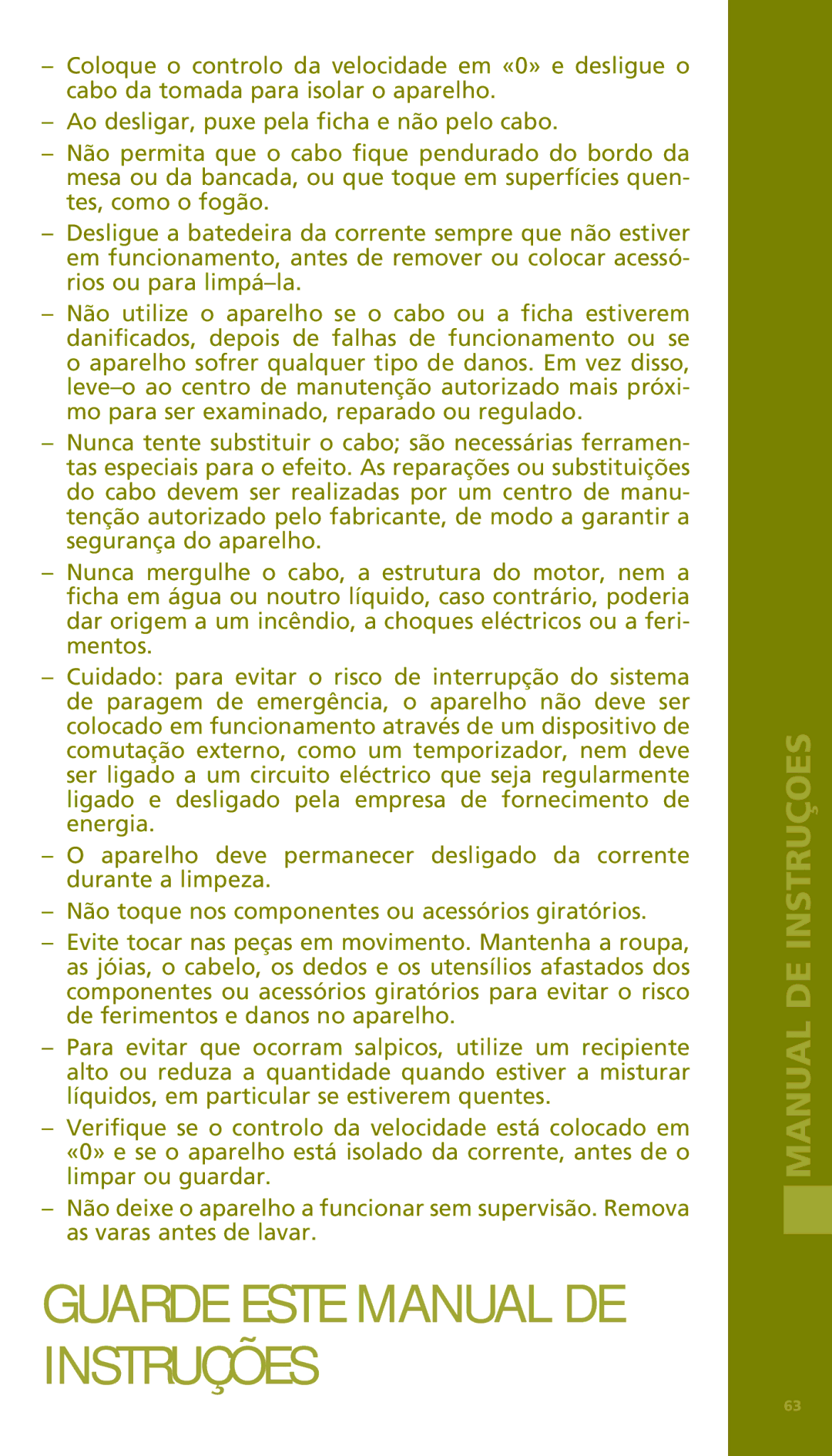 Bodum 11151 manual Guarde Este Manual DE Instruções 