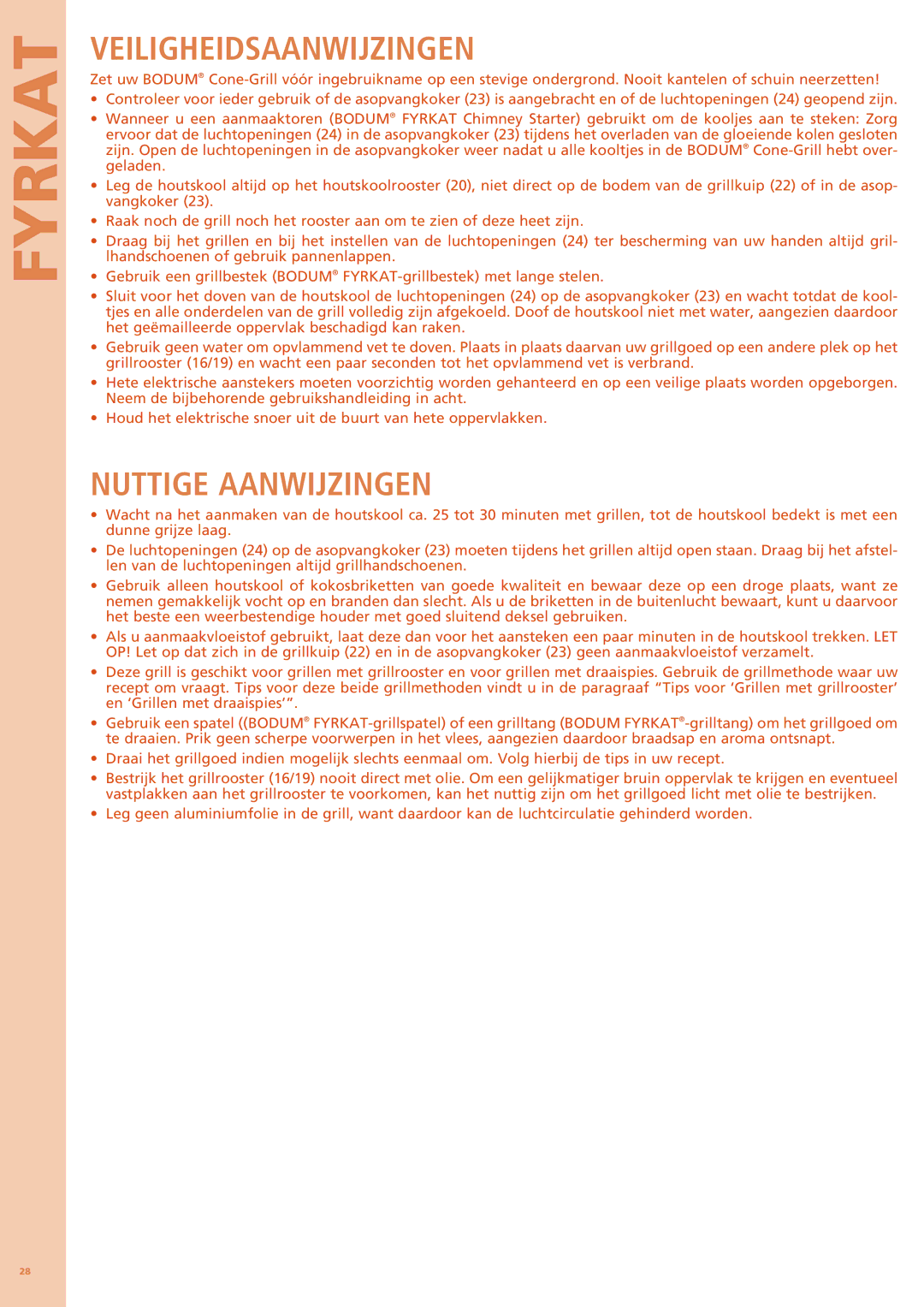 Bodum 11344 manual Veiligheidsaanwijzingen, Nuttige Aanwijzingen 