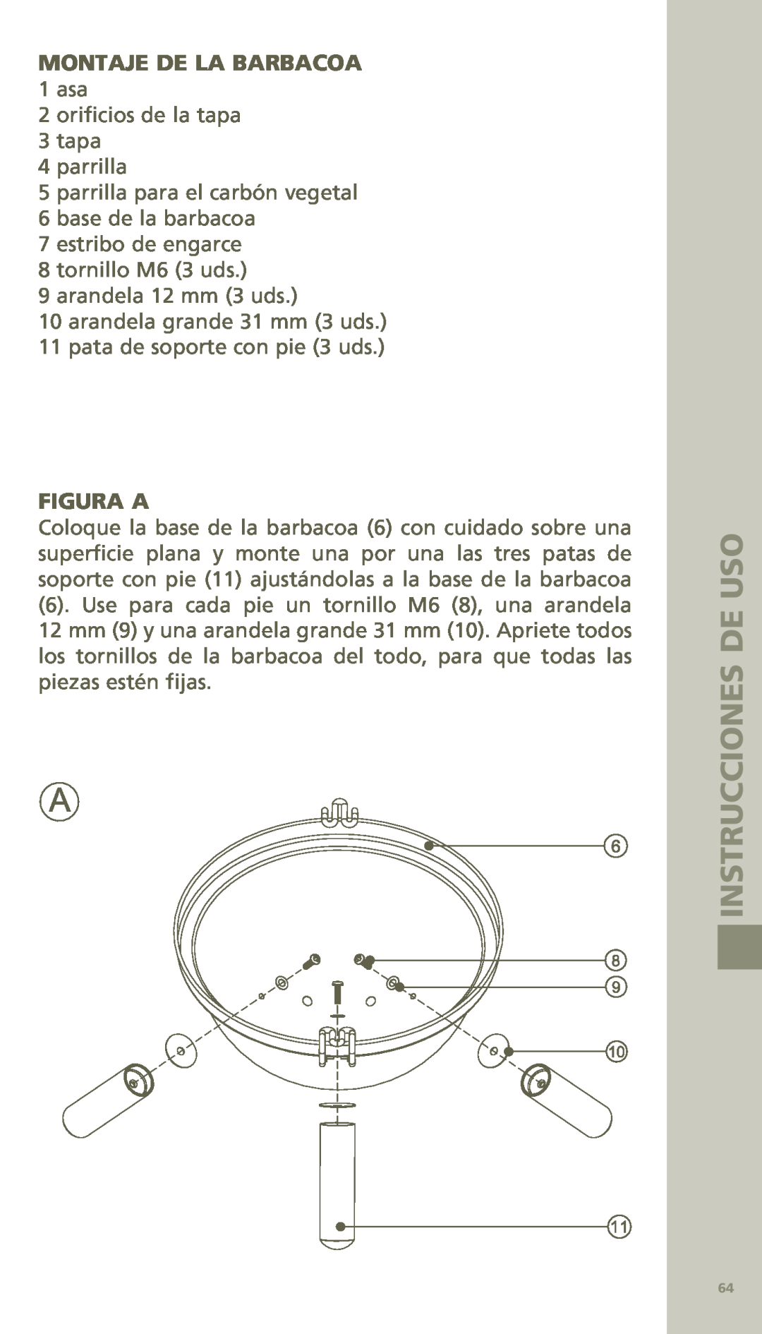 Bodum 11421 manual Instrucciones De Uso, Montaje De La Barbacoa, Figura A 