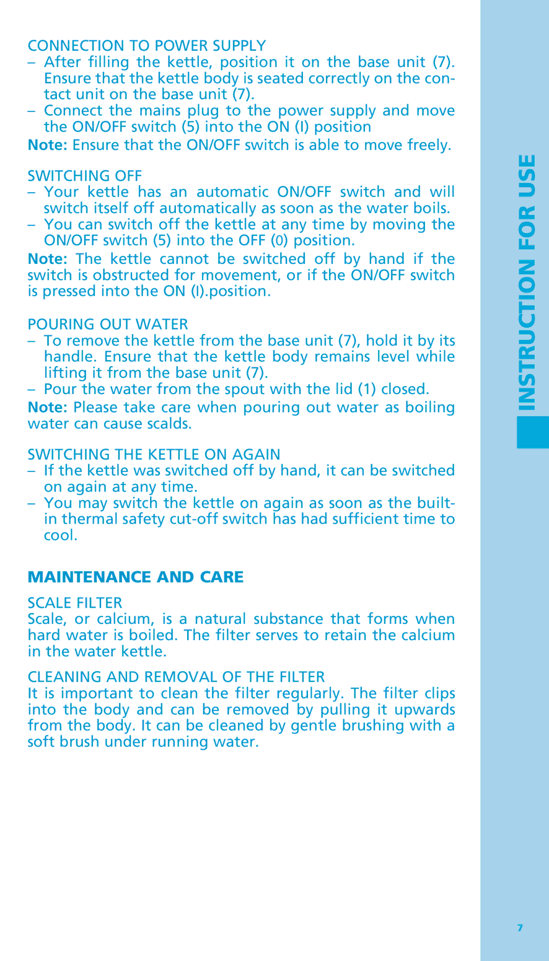 Bodum 11445 manual Maintenance and Care 