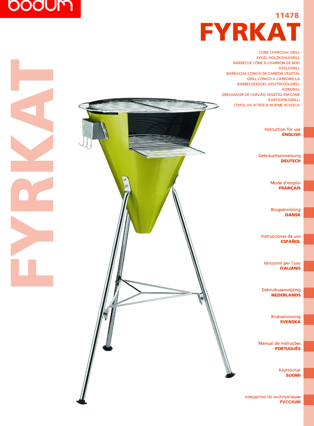 Bodum 11478 manual Fyrkat 