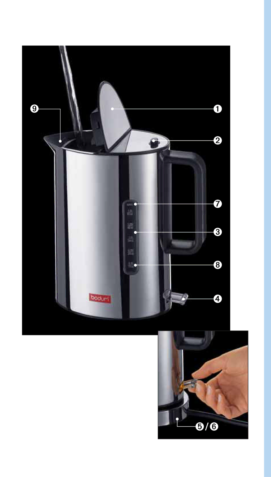 Bodum 5500-16 manual ➒ ➊ ➎/ ➏ 