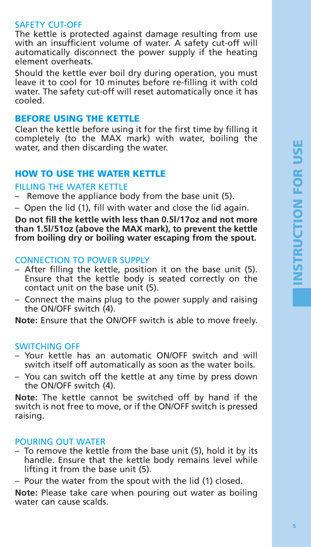 Bodum 5500-16 manual Before Using the Kettle, HOW to USE the Water Kettle 