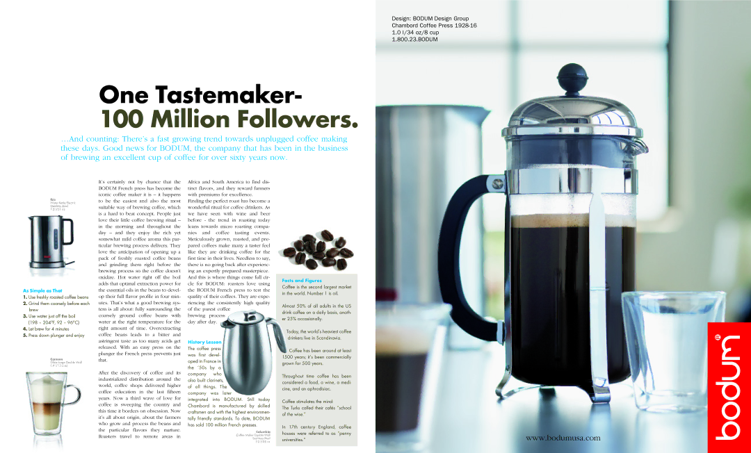 Bodum Cofee Grinder manual One Tastemaker, Million Followers 