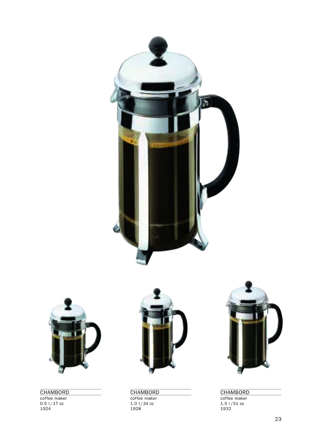 Bodum Electric Hot Pot manual Coffee maker L /17 oz L /34 oz L /51 oz 1924 1928 1932 