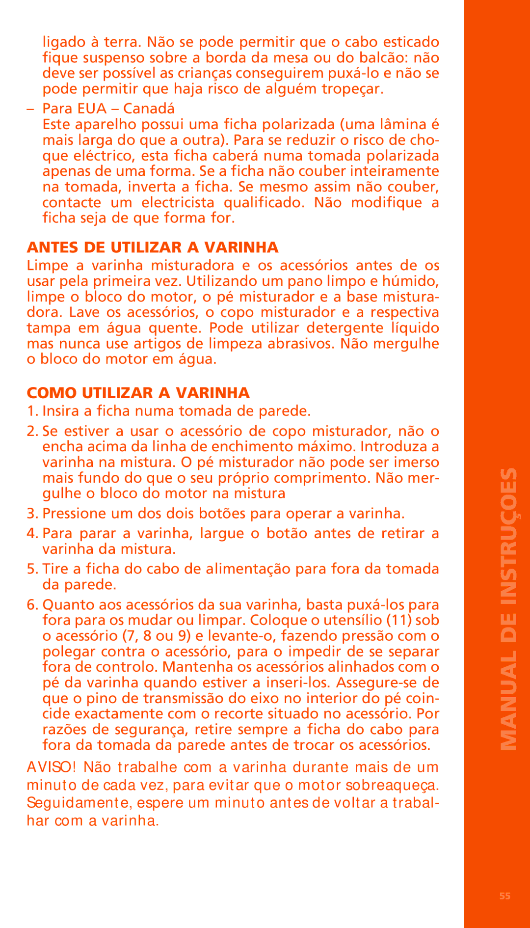 Bodum K11179 manual Antes DE Utilizar a Varinha, Como Utilizar a Varinha 