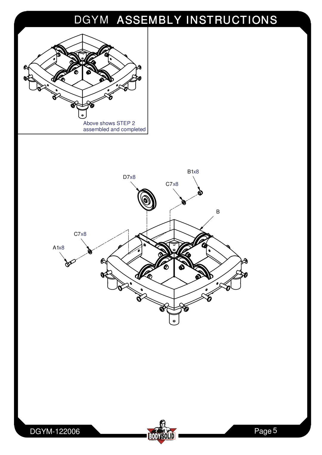 Body Solid DGYM manual B1x8 D7x8 C7x8 A1x8 