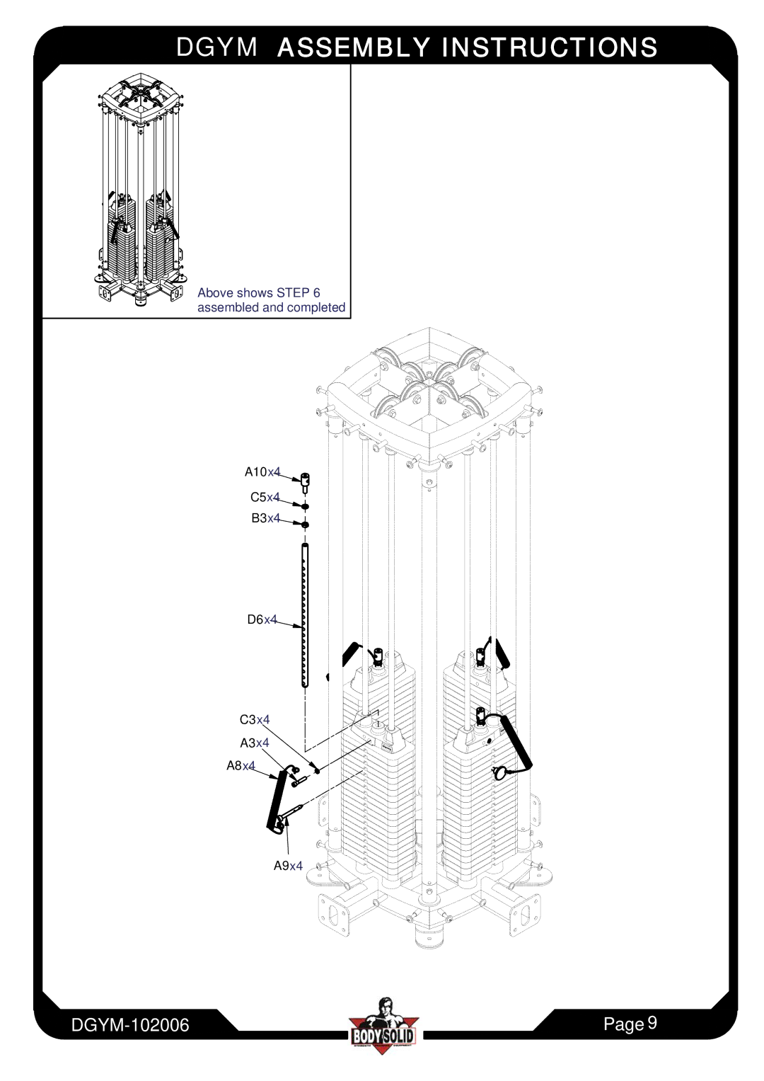 Body Solid DGYM manual A8x4 