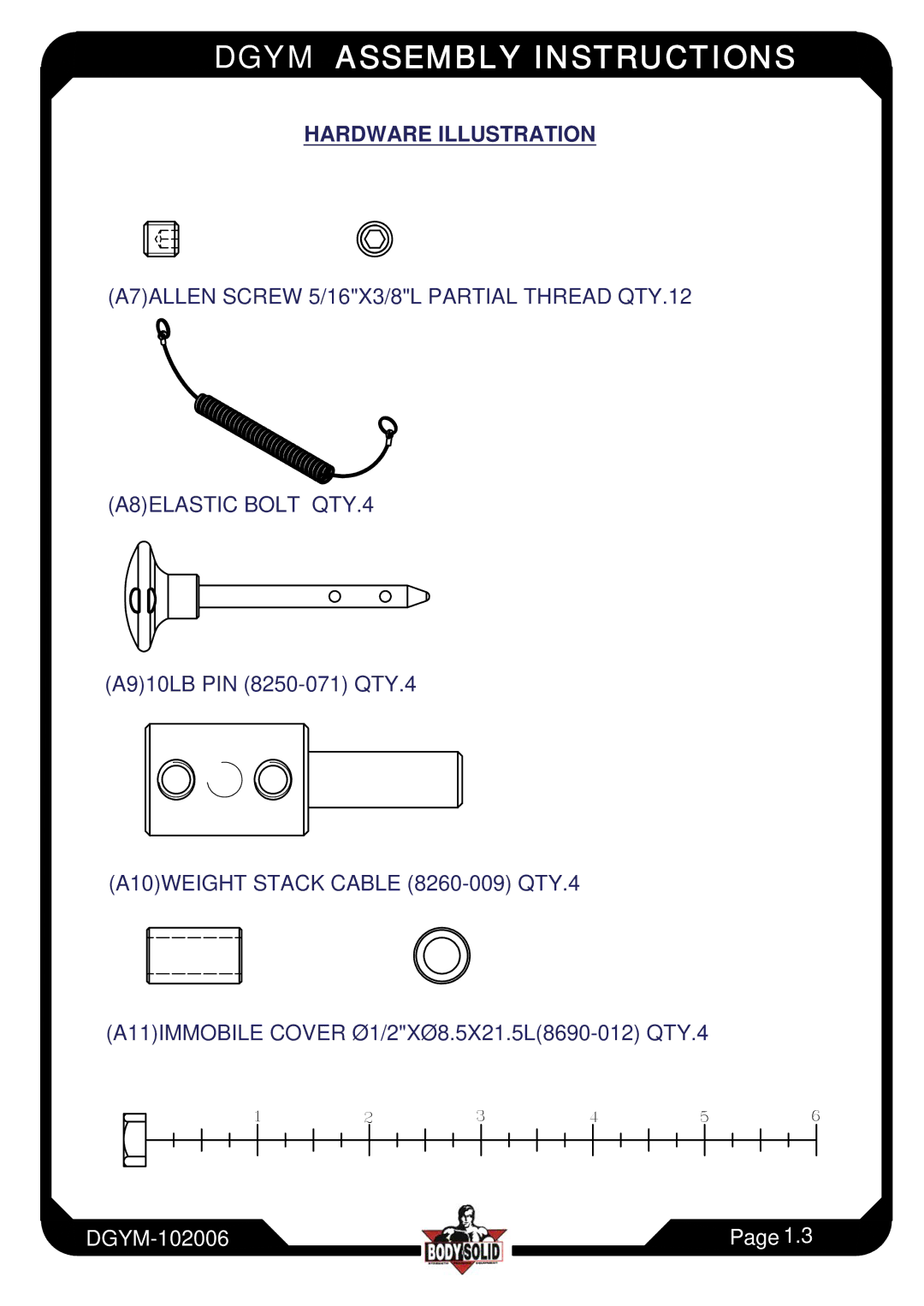 Body Solid DGYM manual Dgym Assembly Instructions 