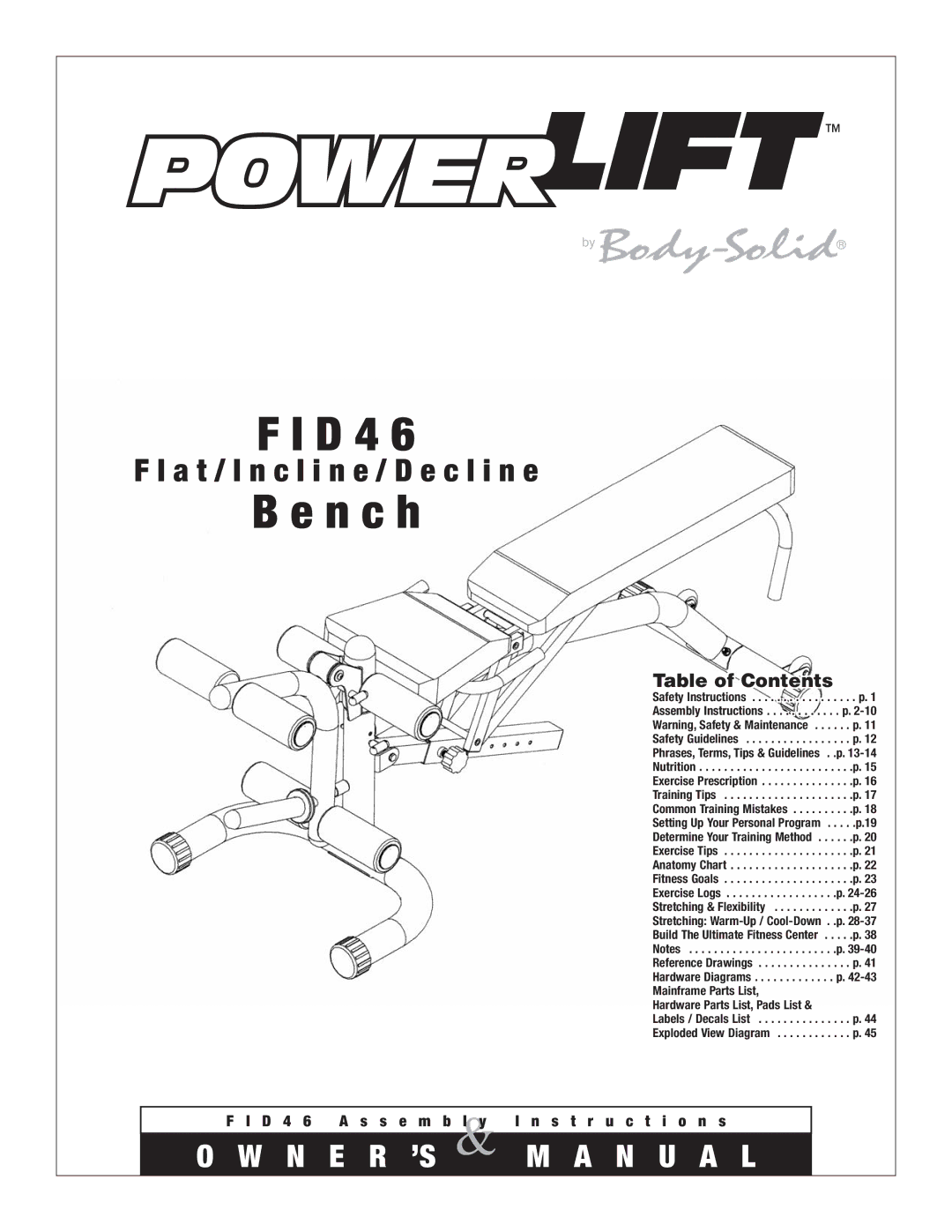 Body Solid FID 46 manual By Body-Solid 