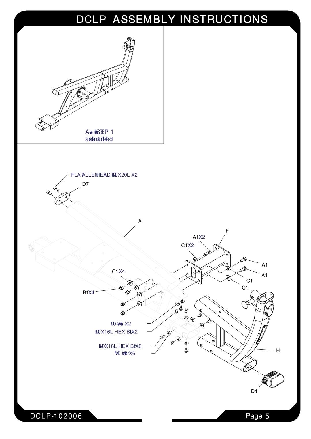 Body Solid Fitness Equipment manual Above shows Step 