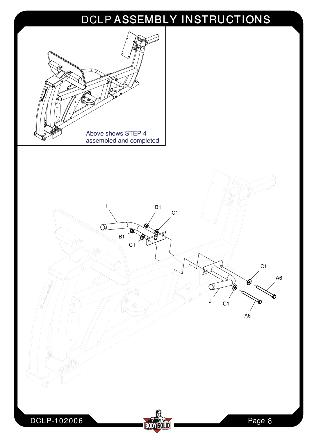 Body Solid Fitness Equipment manual IB1 