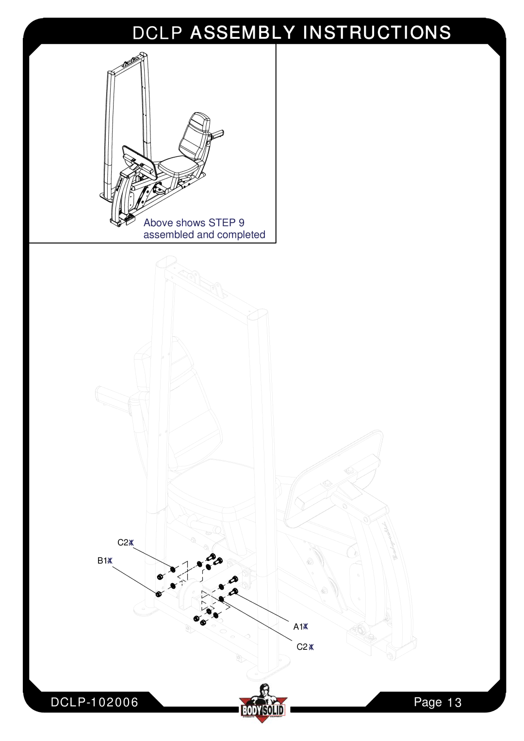 Body Solid Fitness Equipment manual C2X4 B1X4 A1X4 