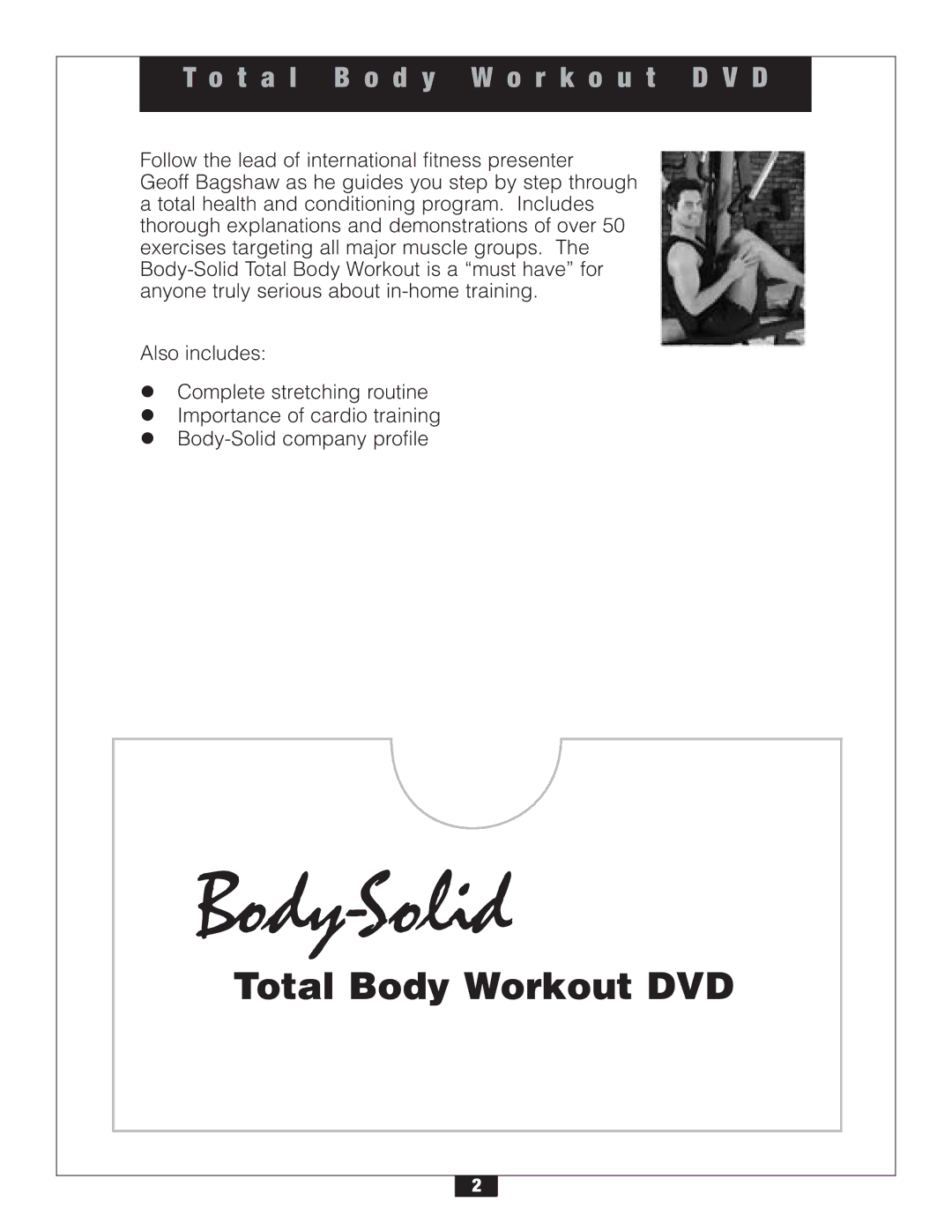 Body Solid G2B manual Body-Solid 