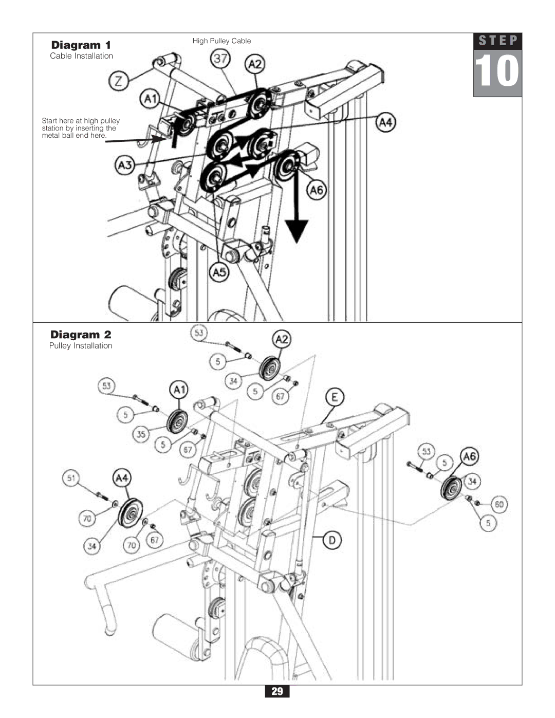 Body Solid G2B manual Diagram 