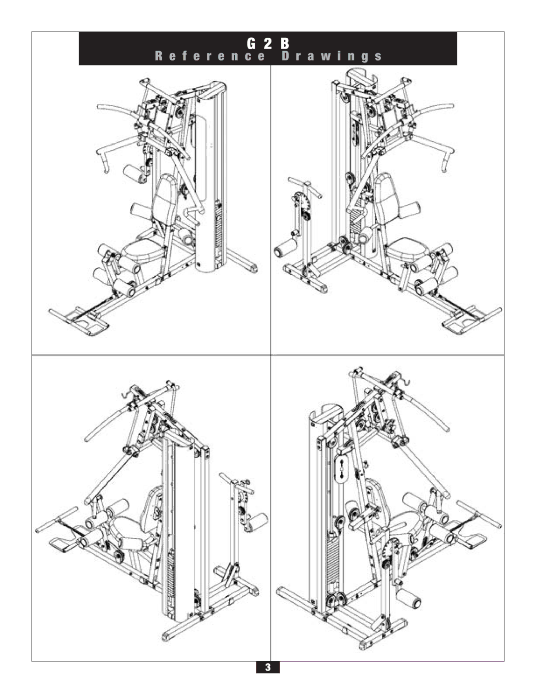 Body Solid G2B manual F e r e n c e D r a w i n g s 