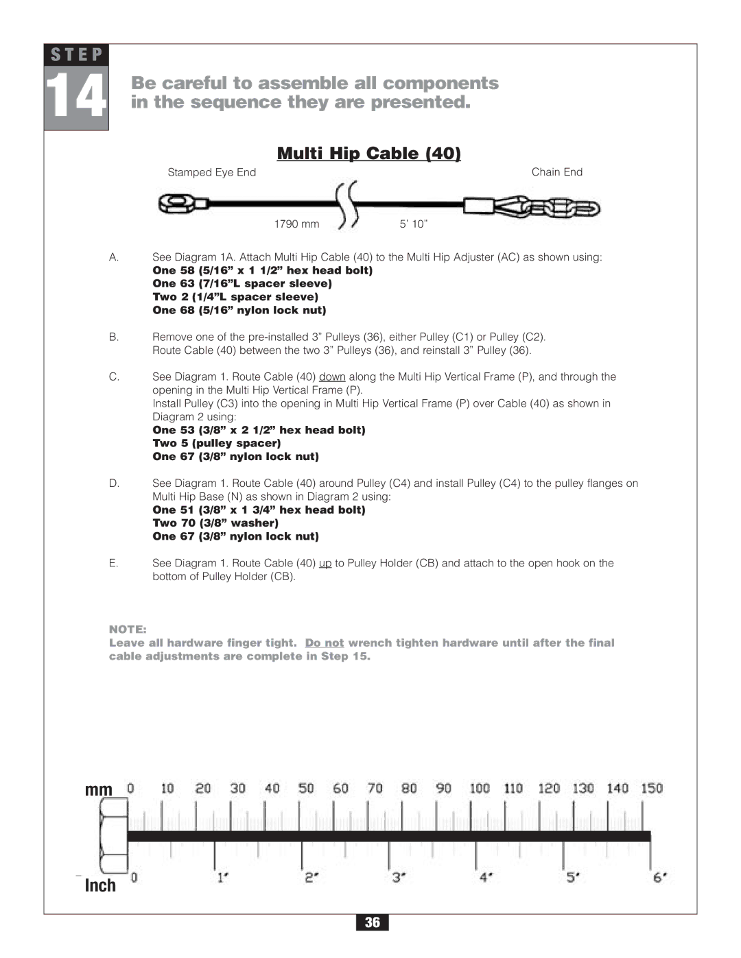 Body Solid G2B manual Multi Hip Cable 