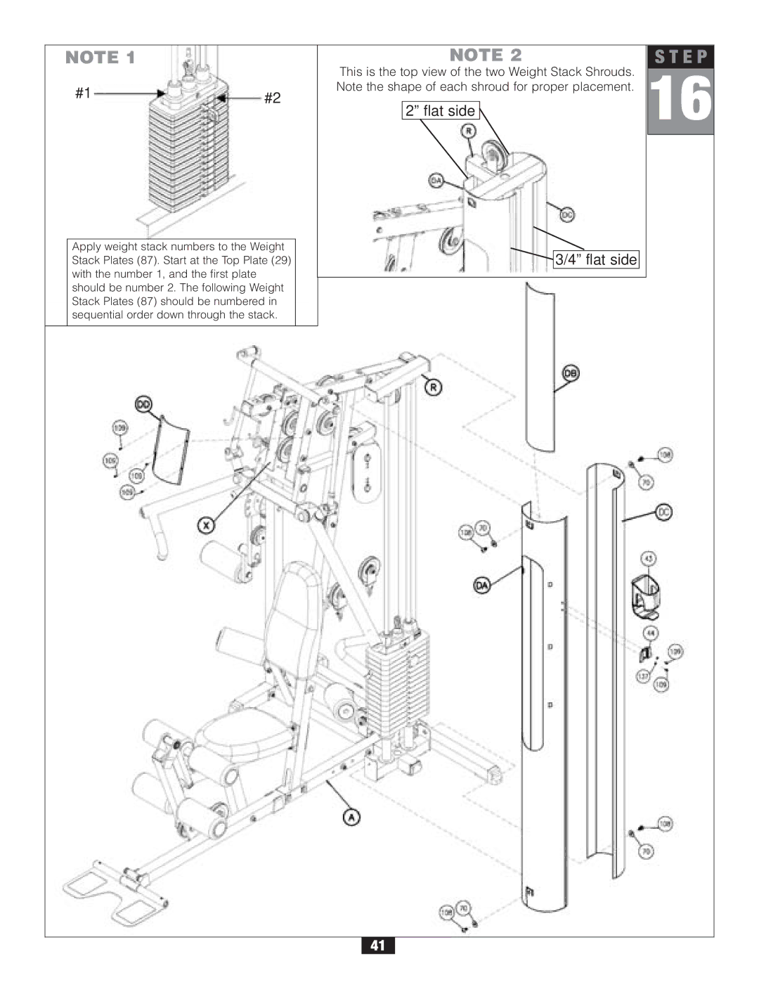 Body Solid G2B manual Flat side 