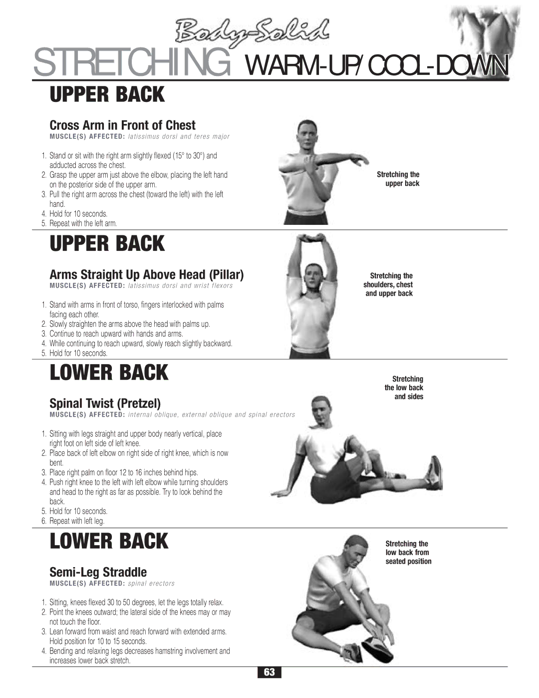 Body Solid G2B manual Stretching WARM-UP/COOL-DOWN 