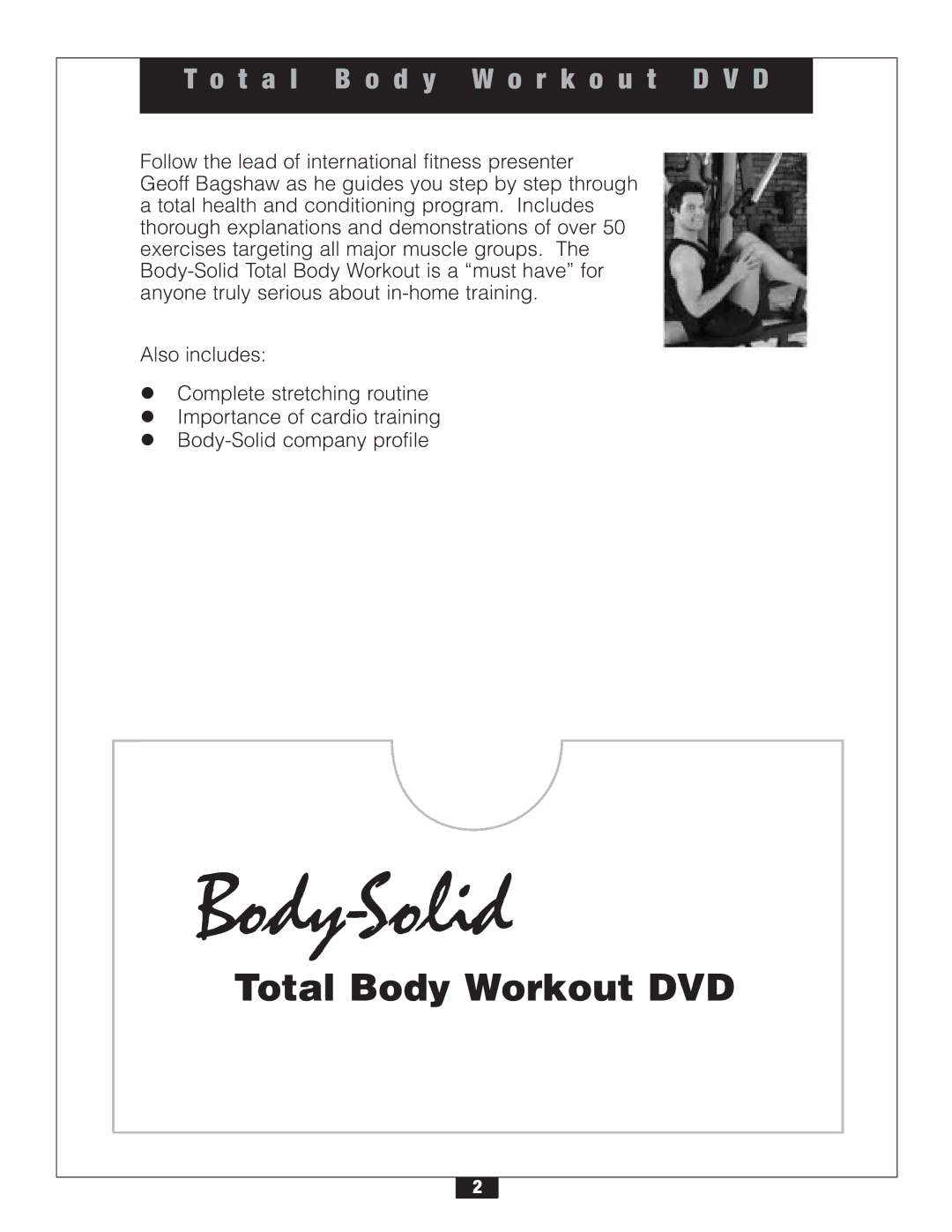 Body Solid G6B manual Body-Solid 